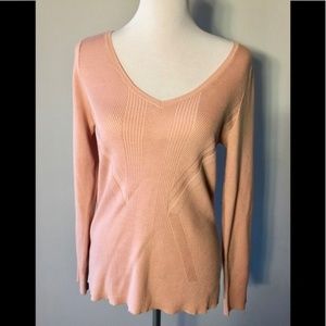 Pink Long Sleeve Sweater with Gold Studs